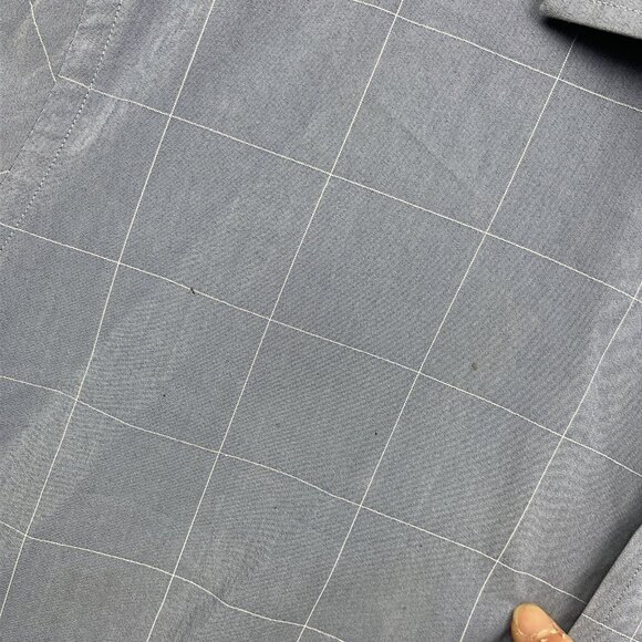 Lucky Brand Tailored Fit Blue Check Short Sleeve Button Shirt Mens Sz L 16/16.5 - Picture 8 of 16